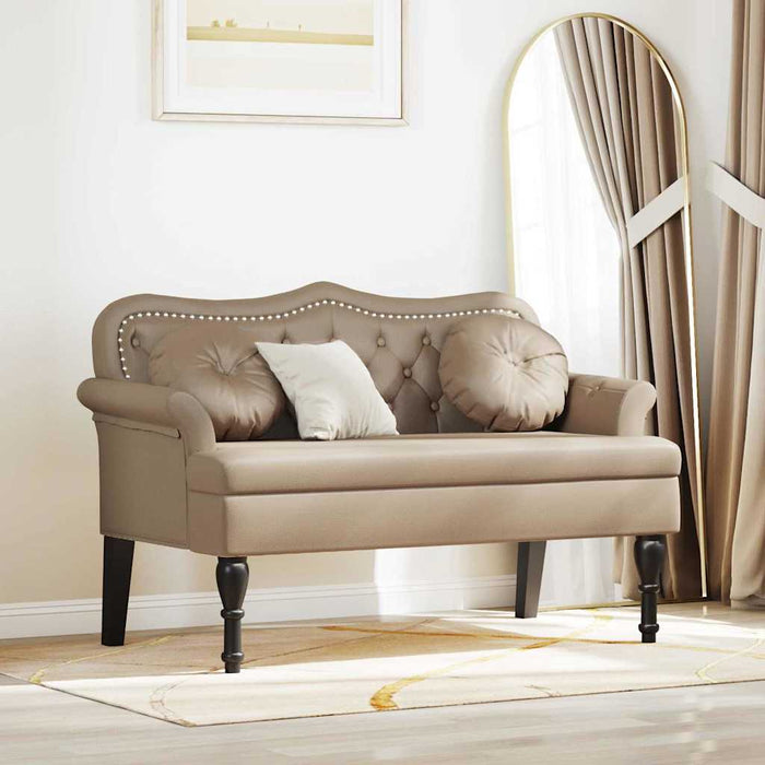Bancă Chesterfield cu pernă Cappuccino 120.5 x 65 x 75 cm - WALTI WALTI