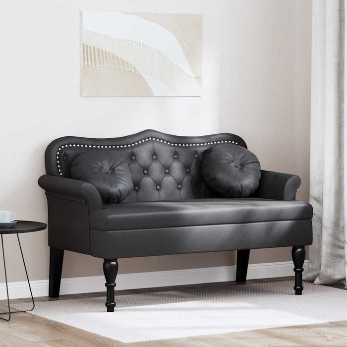 Bancă Chesterfield Negru 120.5 x 65 x 75 cm Piele artificială - WALTI WALTI
