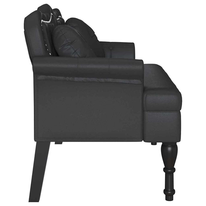 Bancă Chesterfield Negru 120.5 x 65 x 75 cm Piele artificială - WALTI WALTI