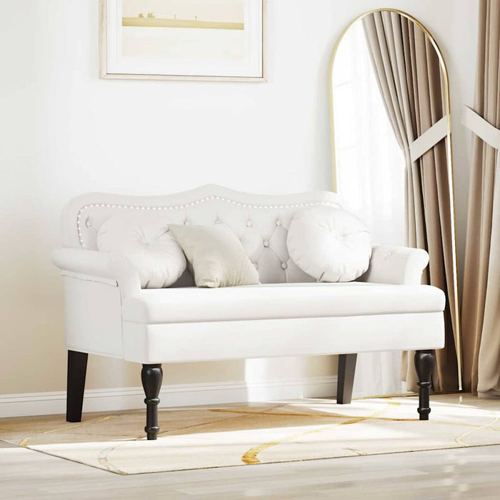 Bancă Chesterfield Alb 120.5 x 65 x 75 cm Piele artificială - WALTI WALTI