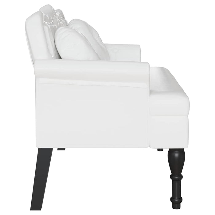Bancă Chesterfield Alb 120.5 x 65 x 75 cm Piele artificială - WALTI WALTI
