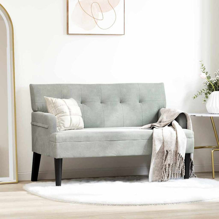 Bancă Chesterfield Gri deschis 112 x 65,5 x 75 cm Catifea - WALTI WALTI