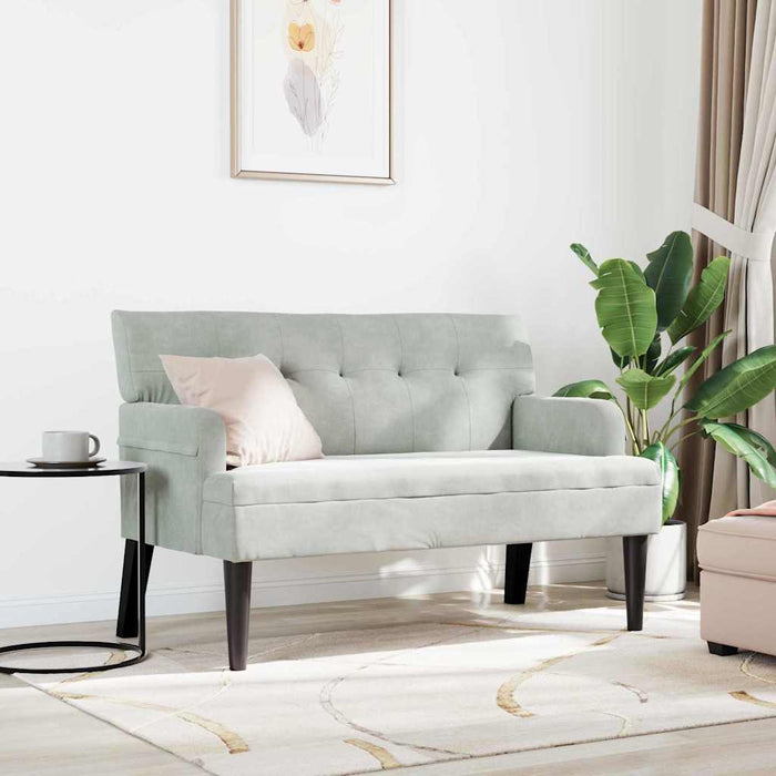 Bancă Chesterfield Gri deschis 112 x 65,5 x 75 cm Catifea - WALTI WALTI