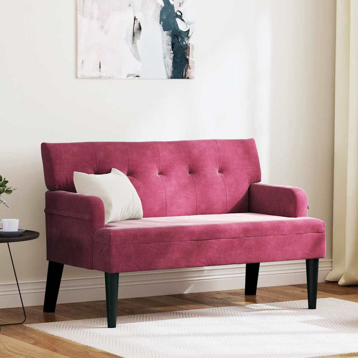 Bancă Chesterfield Roșu Vin 112 x 65,5 x 75 cm Catifea - WALTI WALTI