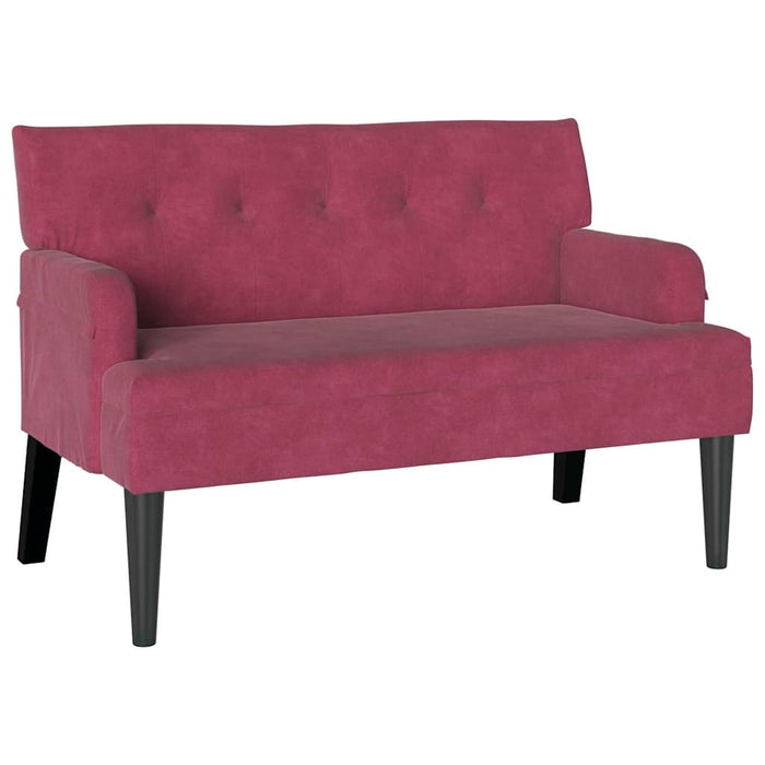 Bancă Chesterfield Roșu Vin 112 x 65,5 x 75 cm Catifea - WALTI WALTI