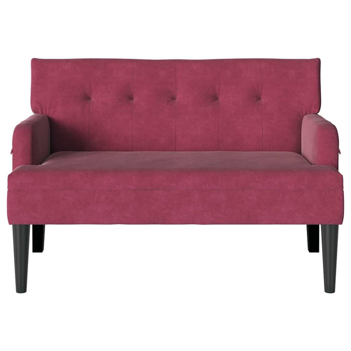 Bancă Chesterfield Roșu Vin 112 x 65,5 x 75 cm Catifea - WALTI WALTI