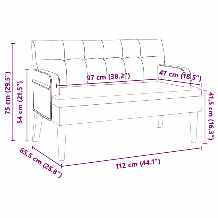 Bancă Chesterfield Roșu Vin 112 x 65,5 x 75 cm Catifea - WALTI WALTI