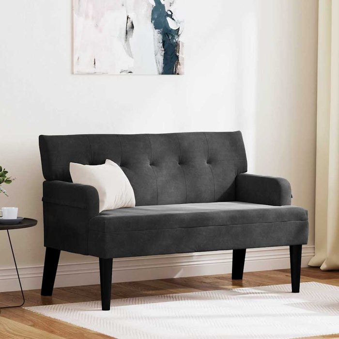 Bancă Chesterfield Negru 112 x 65,5 x 75 cm Catifea - WALTI WALTI
