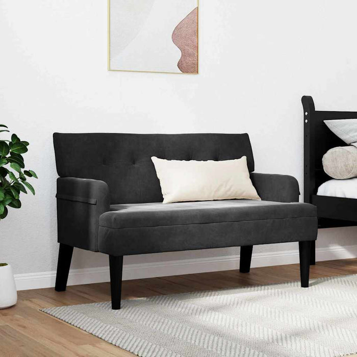 Bancă Chesterfield Negru 112 x 65,5 x 75 cm Catifea - WALTI WALTI