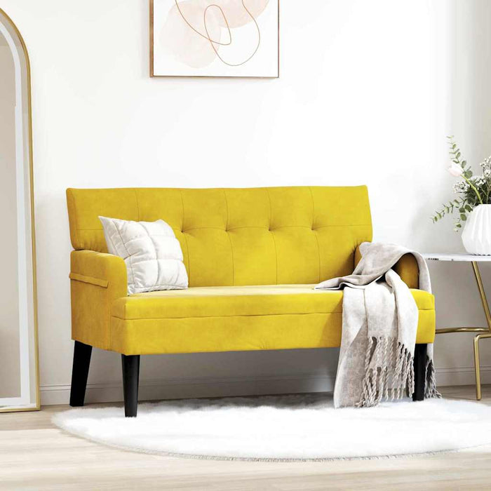 Bancă Chesterfield Galben 112 x 65,5 x 75 cm Catifea - WALTI WALTI