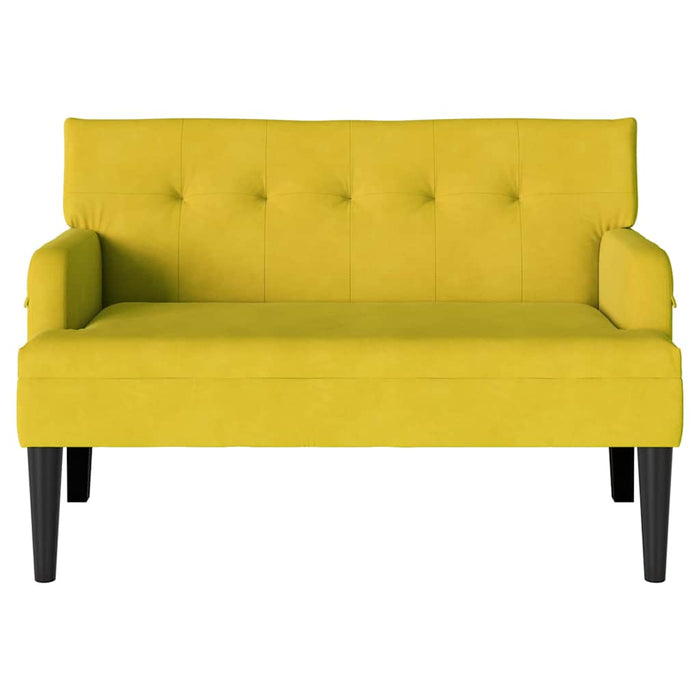 Bancă Chesterfield Galben 112 x 65,5 x 75 cm Catifea - WALTI WALTI