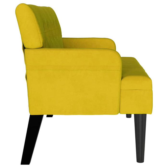 Bancă Chesterfield Galben 112 x 65,5 x 75 cm Catifea - WALTI WALTI