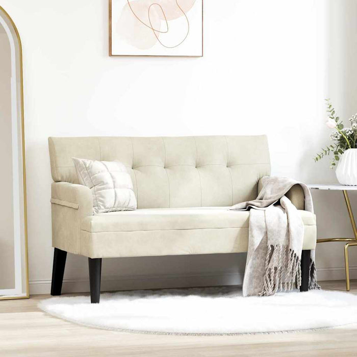 Bancă Chesterfield Crem 112 x 65,5 x 75 cm Catifea - WALTI WALTI