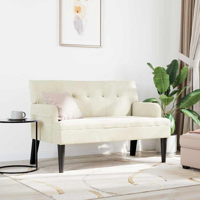Bancă Chesterfield Crem 112 x 65,5 x 75 cm Catifea - WALTI WALTI