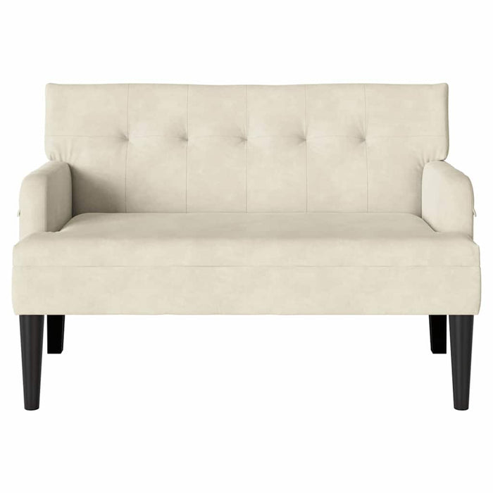 Bancă Chesterfield Crem 112 x 65,5 x 75 cm Catifea - WALTI WALTI