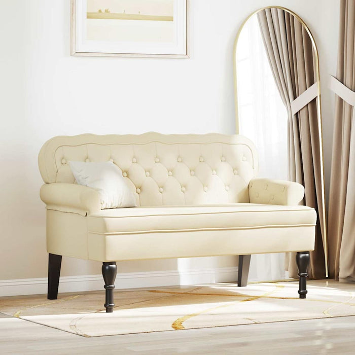 Bancă Chesterfield Crem 119,5 x 64,5 x 75 cm Piele artificială - WALTI WALTI