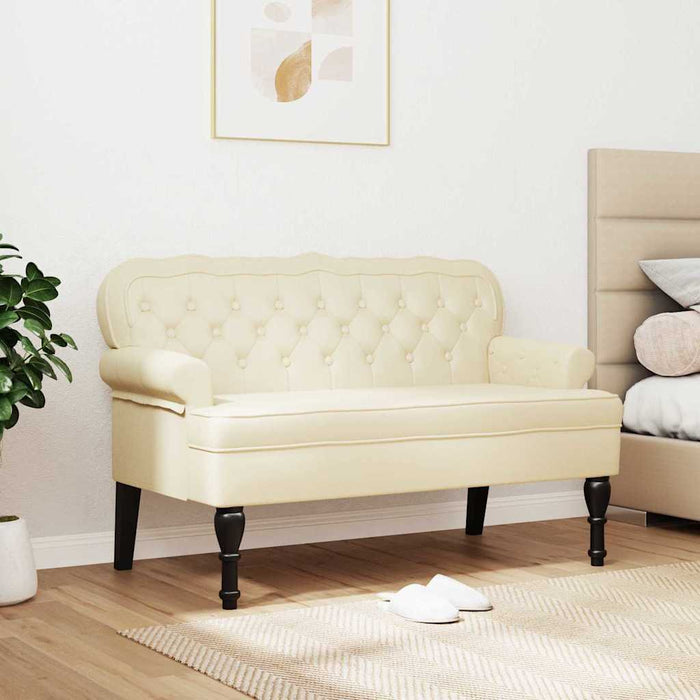Bancă Chesterfield Crem 119,5 x 64,5 x 75 cm Piele artificială - WALTI WALTI