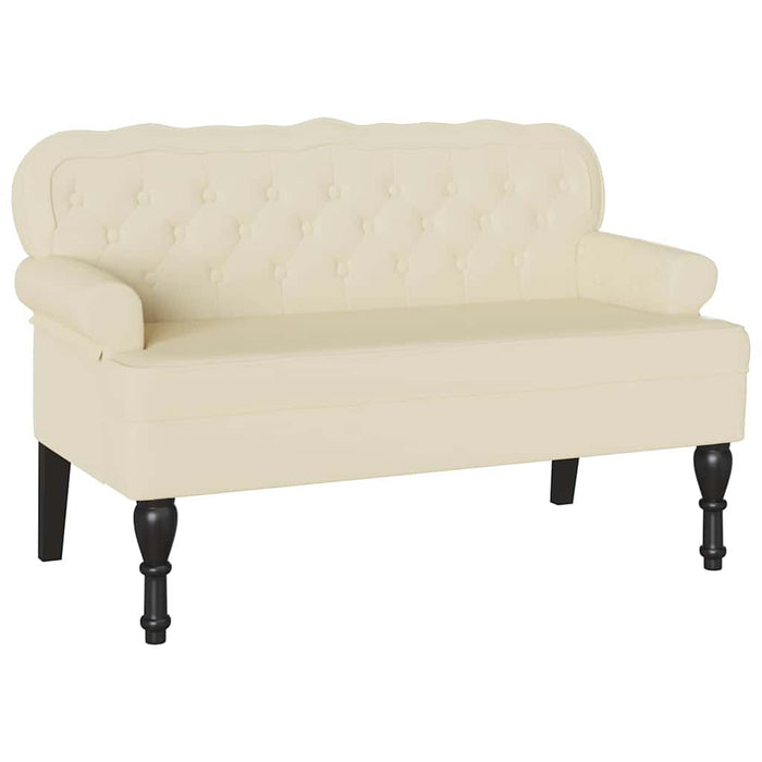 Bancă Chesterfield Crem 119,5 x 64,5 x 75 cm Piele artificială - WALTI WALTI