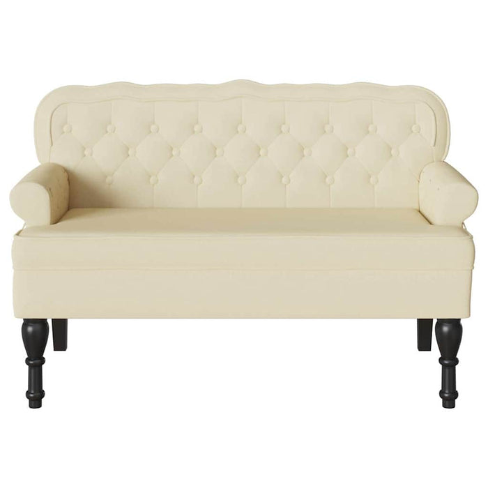 Bancă Chesterfield Crem 119,5 x 64,5 x 75 cm Piele artificială - WALTI WALTI