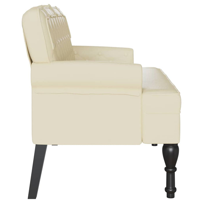 Bancă Chesterfield Crem 119,5 x 64,5 x 75 cm Piele artificială - WALTI WALTI