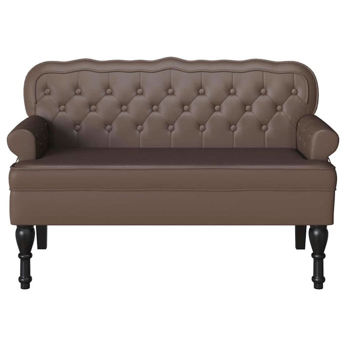 Bancă Chesterfield Maro 119,5 x 64,5 x 75 cm Piele artificială - WALTI WALTI