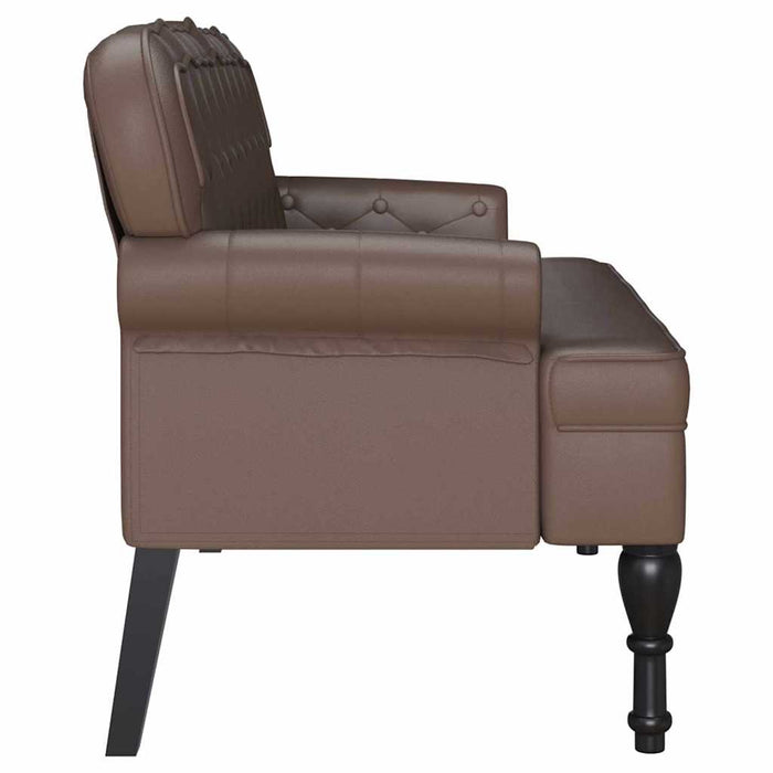Bancă Chesterfield Maro 119,5 x 64,5 x 75 cm Piele artificială - WALTI WALTI