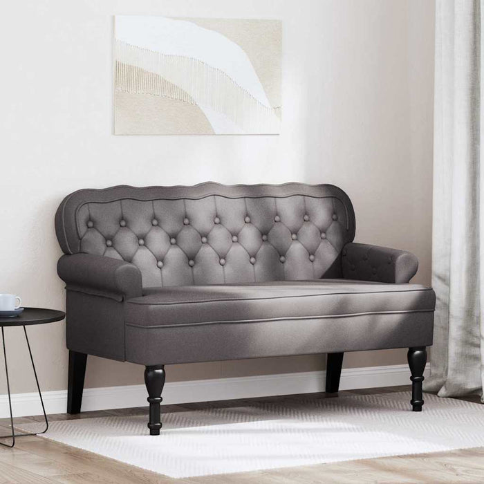 Bancă Chesterfield Gri 119,5 x 64,5 x 75 cm Piele artificială - WALTI WALTI