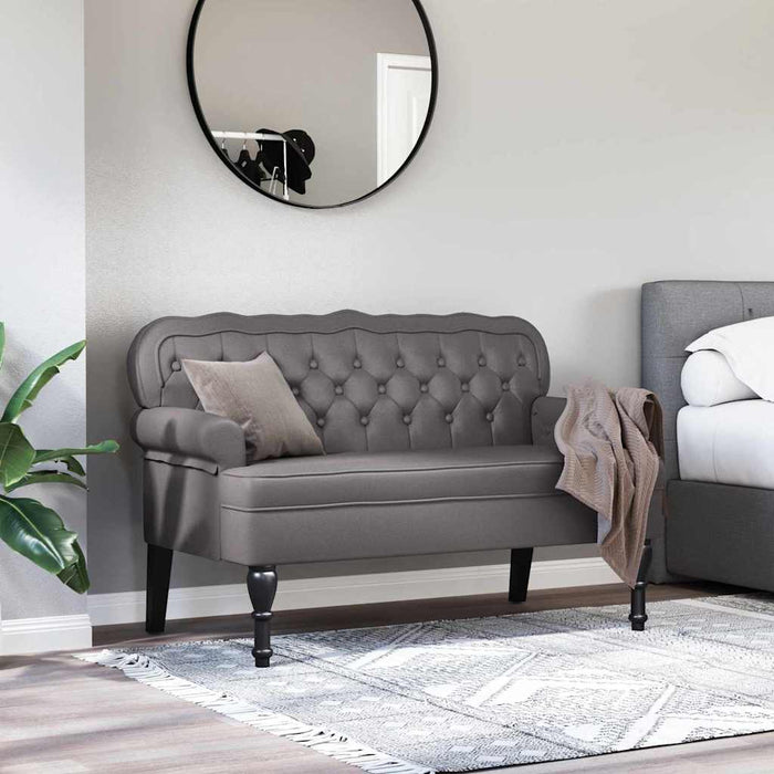 Bancă Chesterfield Gri 119,5 x 64,5 x 75 cm Piele artificială - WALTI WALTI