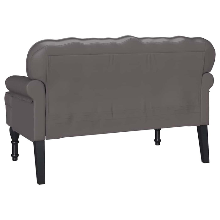 Bancă Chesterfield Gri 119,5 x 64,5 x 75 cm Piele artificială - WALTI WALTI