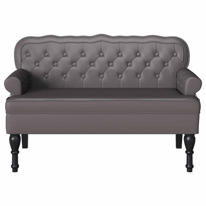 Bancă Chesterfield Gri 119,5 x 64,5 x 75 cm Piele artificială - WALTI WALTI