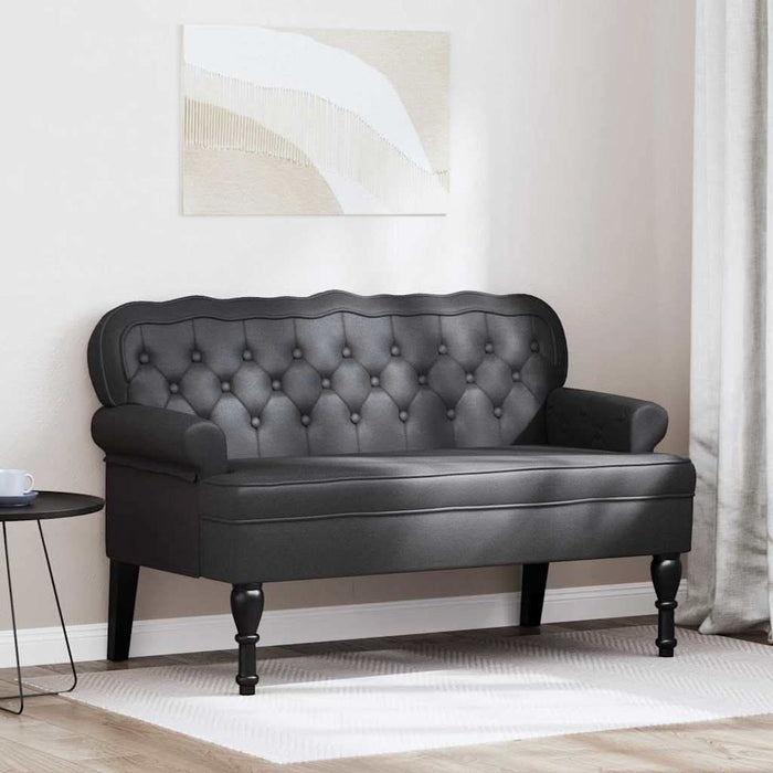 Bancă Chesterfield Negru 119,5 x 64,5 x 75 cm Piele artificială - WALTI WALTI