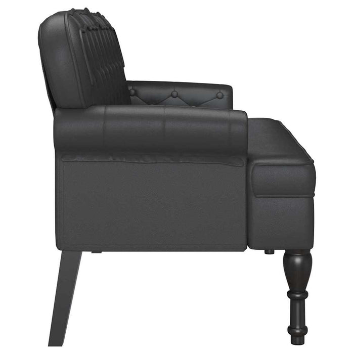 Bancă Chesterfield Negru 119,5 x 64,5 x 75 cm Piele artificială - WALTI WALTI