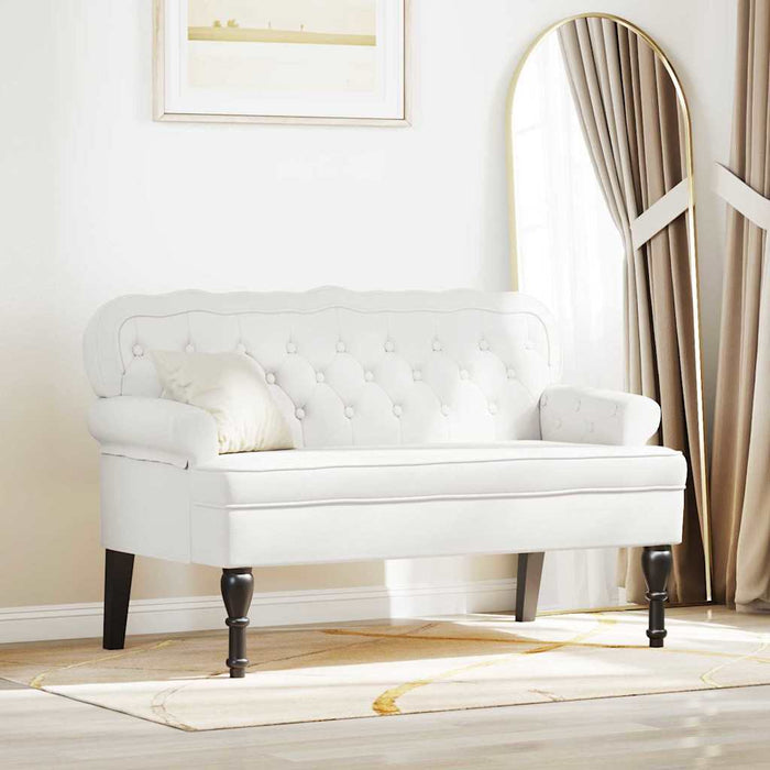 Bancă Chesterfield Alb 119,5 x 64,5 x 75 cm Piele artificială - WALTI WALTI