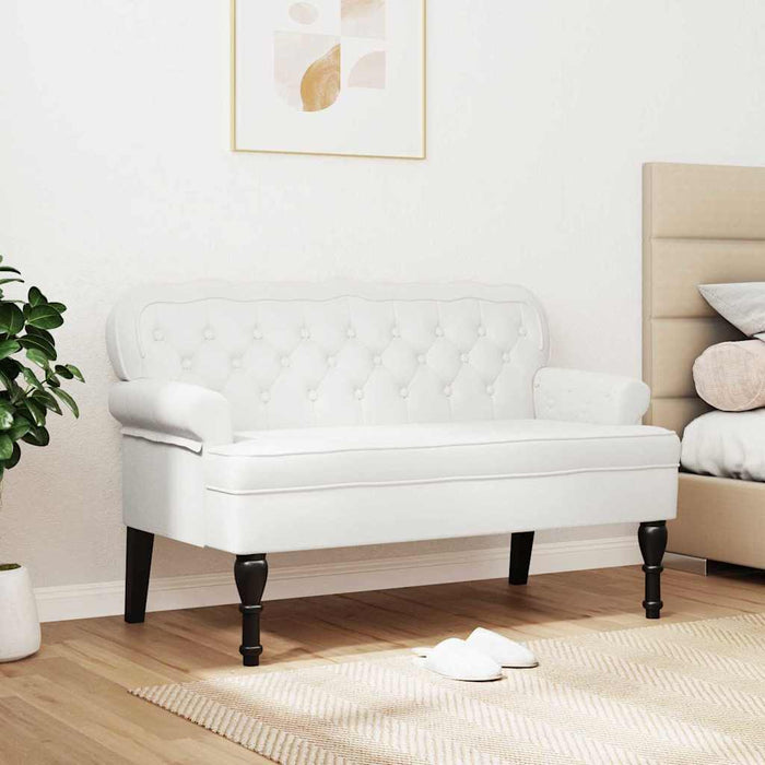 Bancă Chesterfield Alb 119,5 x 64,5 x 75 cm Piele artificială - WALTI WALTI