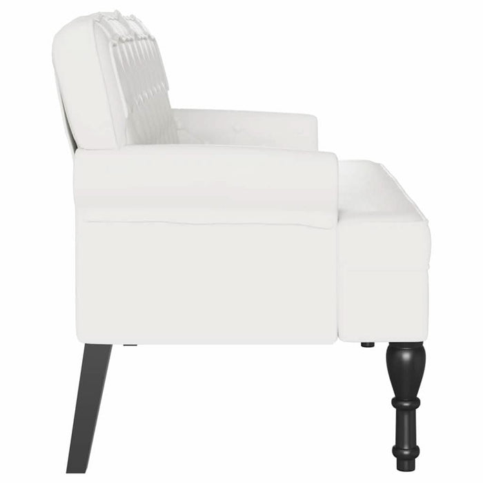 Bancă Chesterfield Alb 119,5 x 64,5 x 75 cm Piele artificială - WALTI WALTI