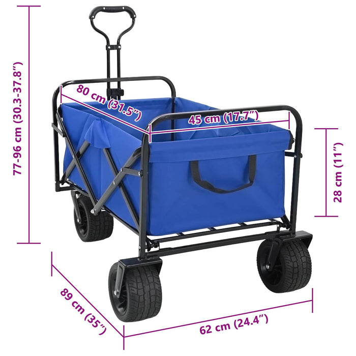 Trolley Manevrabil Pliabil Manual albastru 89 x 63 x 96 cm - WALTI WALTI