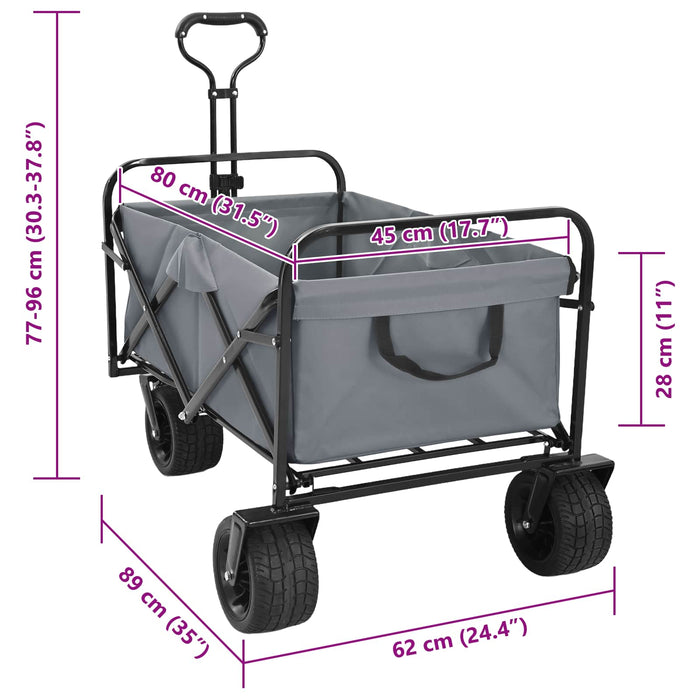 Trolley Manevrabil Pliabil Manual Gri 89 x 63 x 96 cm - WALTI WALTI