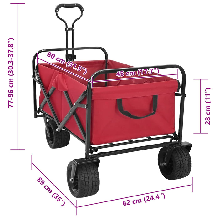 Trolley Manevrabil Pliabil Manual Roșu 89 x 63 x 96 cm - WALTI WALTI