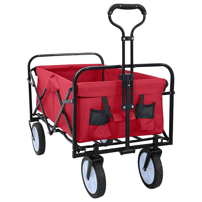 Trolley Manevrabil Pliabil Roșu 94 x 53 x 99 cm Tesătură Oxford - WALTI WALTI
