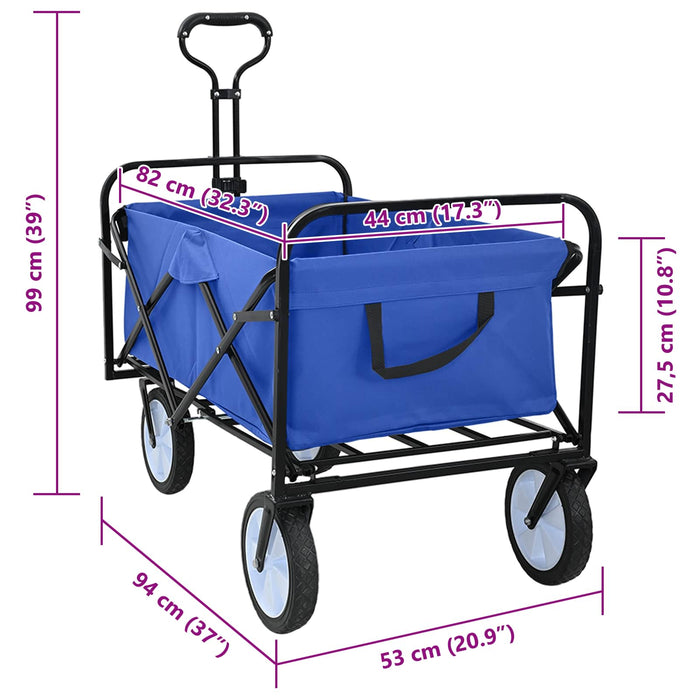 Trolley Manevrabil Pliabil Manual albastru 94 x 53 x 99 cm - WALTI WALTI