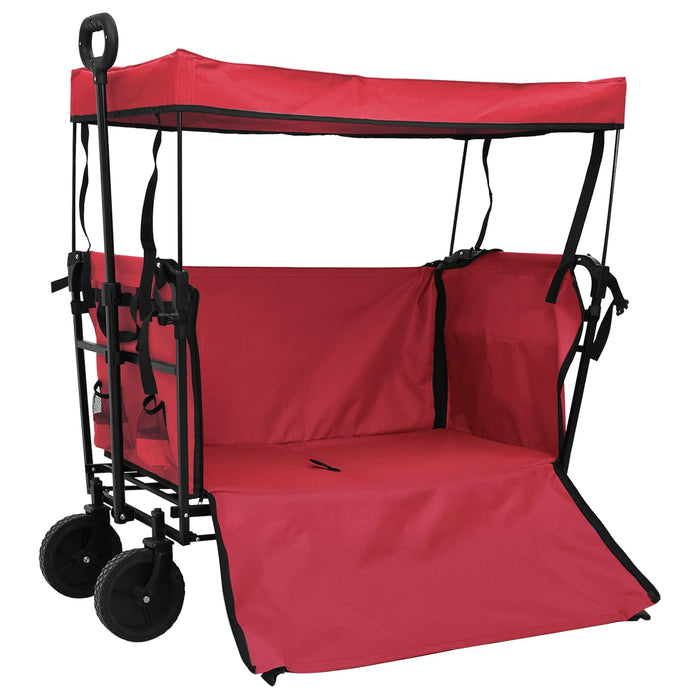 Trolley Manevrabil Pliabil Manual Roșu 105 x 56.5 x 116 cm - WALTI WALTI