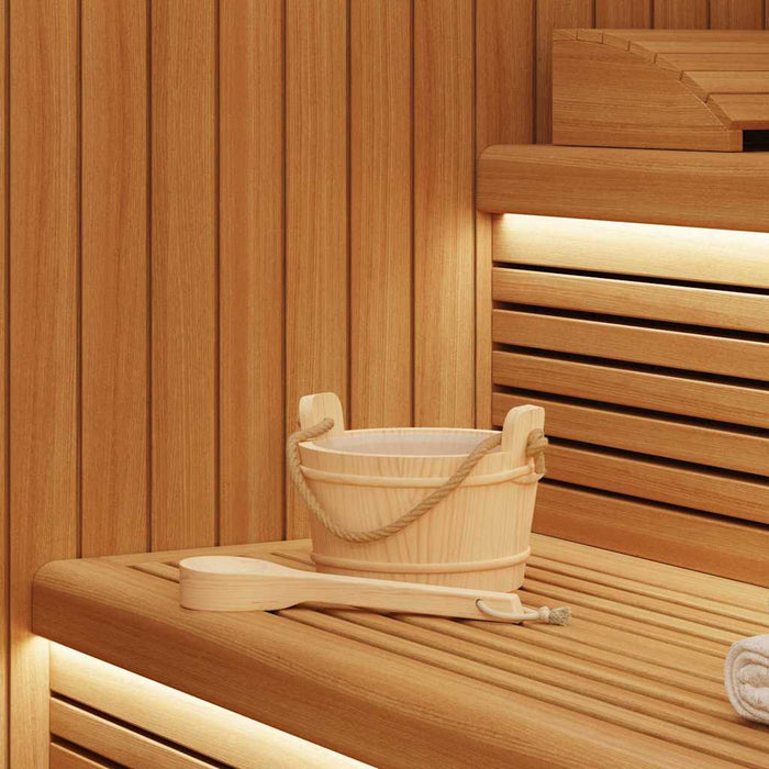 Căldare pentru Sauna 2 pcs Maro Lemn de pin solid și cânepă - WALTI WALTI