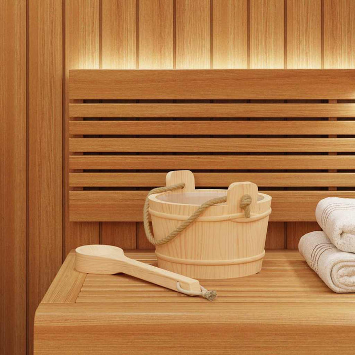 Căldare pentru Sauna 2 pcs Maro Lemn de pin solid și cânepă - WALTI WALTI
