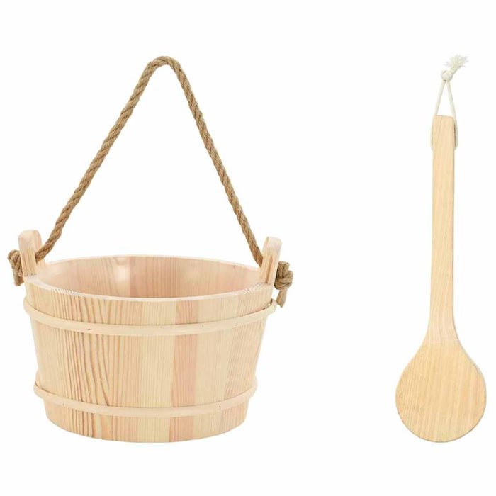 Căldare pentru Sauna 2 pcs Maro Lemn de pin solid și cânepă - WALTI WALTI