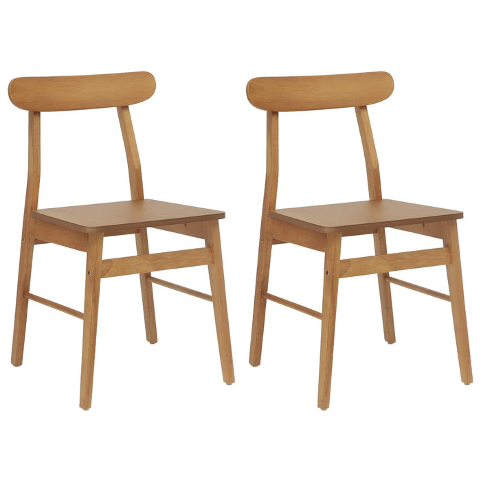Scaun de sufragerie 2 pcs natural Lemn Solid de Cauciuc - WALTI WALTI