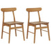 Scaun de sufragerie 2 pcs natural Lemn Solid de Cauciuc - WALTI WALTI