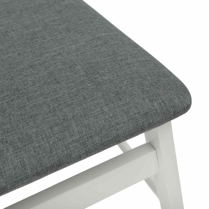 Scaun de sufragerie 2 pcs Alb și gri Lemn Solid de Cauciuc - WALTI WALTI
