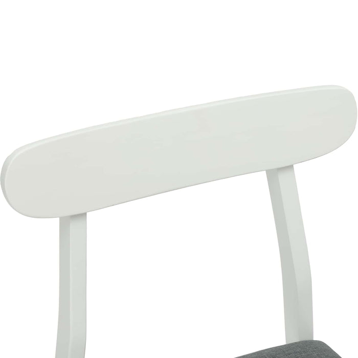 Scaun de sufragerie 2 pcs Alb și gri Lemn Solid de Cauciuc - WALTI WALTI