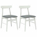 Scaun de sufragerie 2 pcs Alb și gri Lemn Solid de Cauciuc - WALTI WALTI