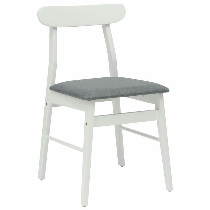 Scaun de sufragerie 2 pcs Alb și gri Lemn Solid de Cauciuc - WALTI WALTI